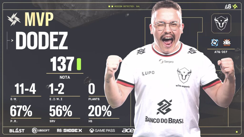 Juegaesports - MVP DODEZ W7m Esports - Rainbow Six Siege X - South America League