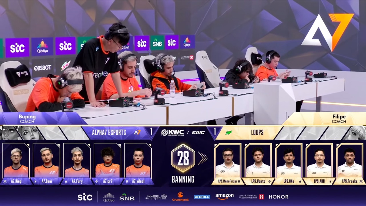 Juegaesports - Alpha7 Esports vs Loops en el debut del Honor of Kings World Cup 2025 en la Esports World Cup