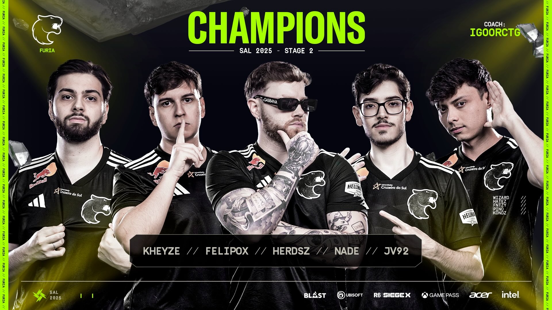 Juegaesports FURIA Campeón South America League Stage 2 Rainbow Six Siege